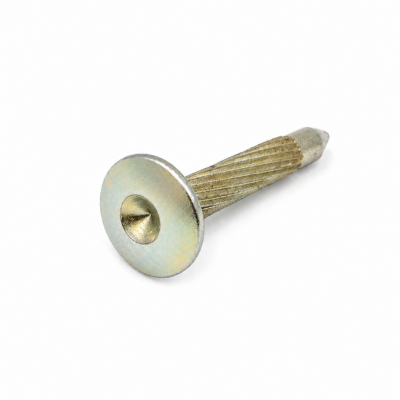 Asfaltspiker med linseformet hode Ø15x50 mm i herdet stål med sentreringspunkt for oppmåling og merking.