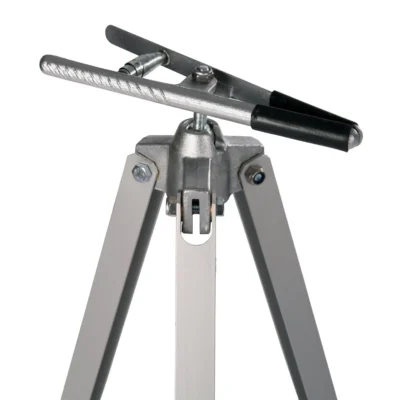 Teleskopisk klypestativ Heavy Duty i aluminium med klemmebrakett og justerbare bein for stabil støtte av prismestang og målestang ved oppmåling.