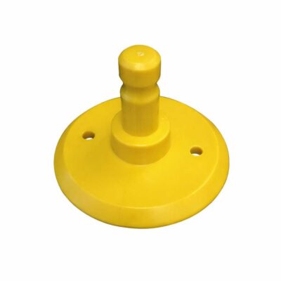 Prismebolt i plast, med bred fot. Fot former seg fint på for eksempel lyktestolper.