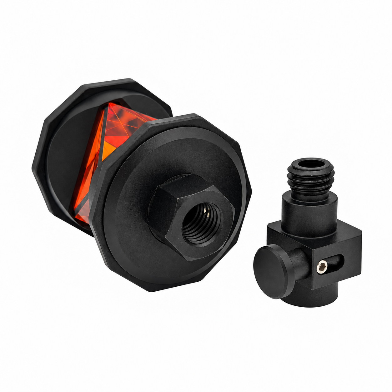 360°/400 gon prisme tilsvarende Leica MPR122 med QL-overgang, 5/8" tilkobling og bag for oppmåling i felt.