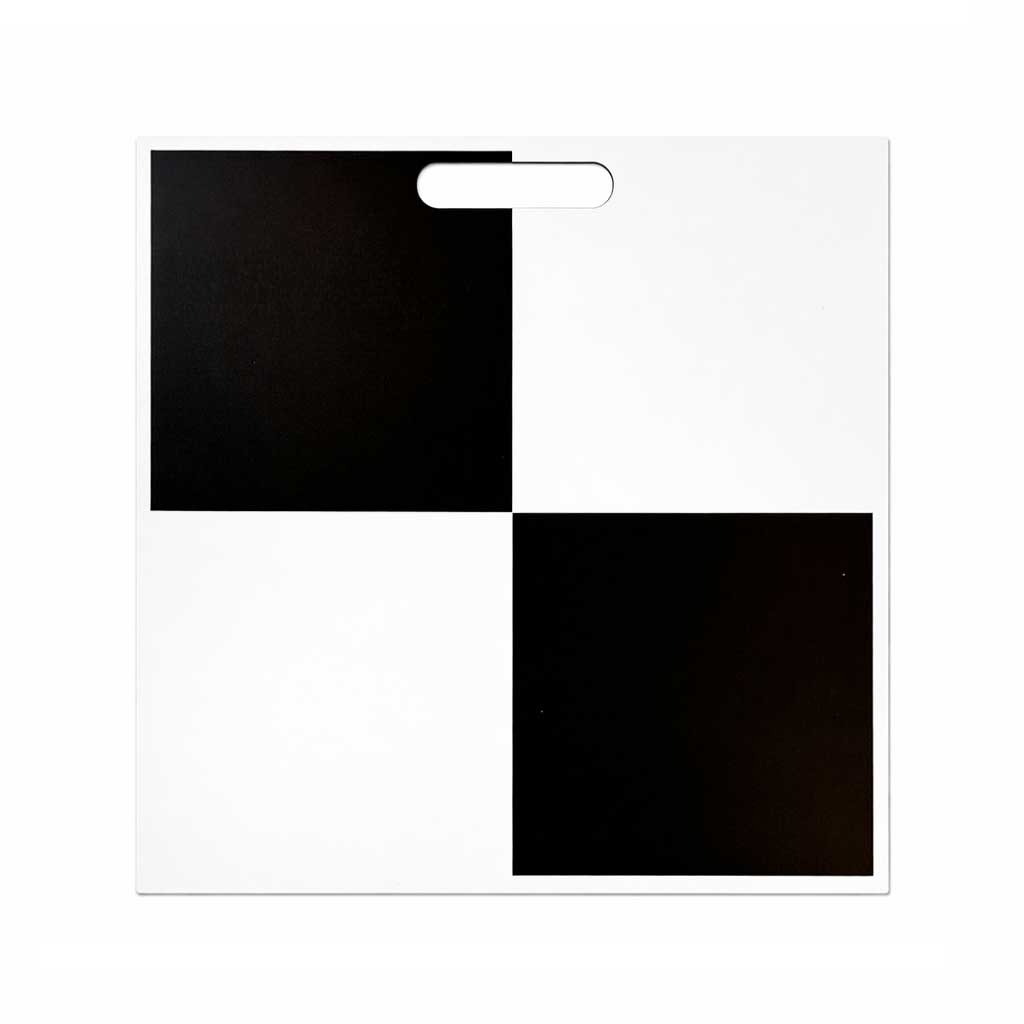 GCP signalplate 50x50 cm med sort hvit kontrast for dronekartlegging