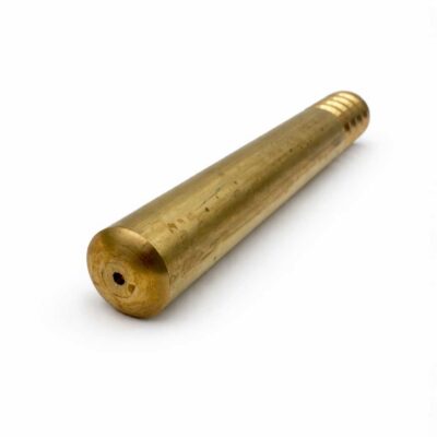 Nivelleringsbolt i massiv messing 16x120 mm med linseformet topp og riller for innstøping
