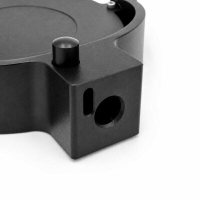 Sort og hvit målskive Ø114 mm med Leica hurtigkobling for laserscanner, totalstasjon og oppmåling.