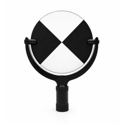 Sort og hvit målskive Ø150 mm for laserscanner med kraftig magnetfot og roterbar konstruksjon for scanning og oppmåling.