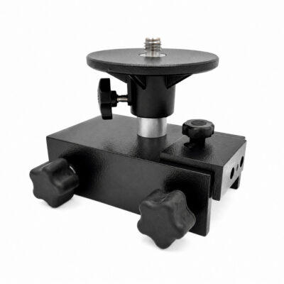 Justerbar bjelkebrakett med roterbar instrumentplate og 5/8 tommer feste for laser og måleinstrumenter.