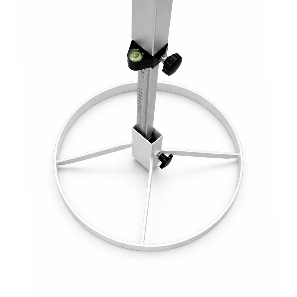 Grusring for nivellerstang brukt til stabil måling på grus og mykt underlag