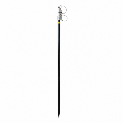 Teleskopisk GNSS/GPS-roverstang i karbon og aluminium, 1,60–3,65 m. Med 5/8" gjenge, libelle, faste låsehøyder og futteral.