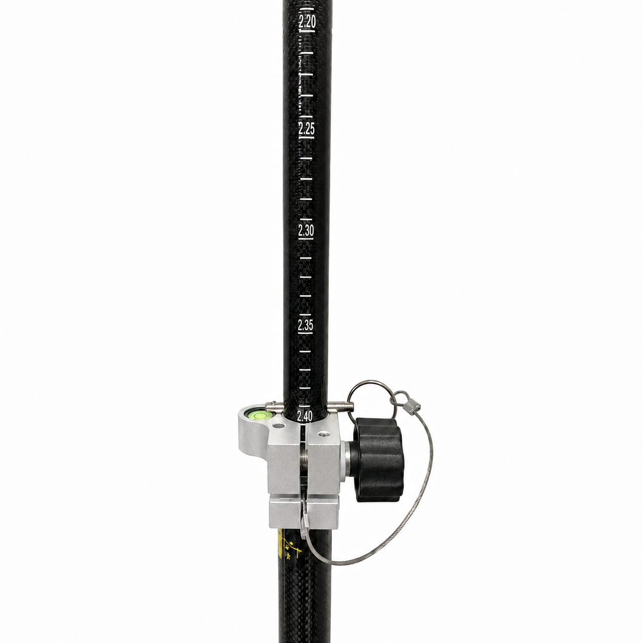 GNSS/GPS-roverstang teleskopisk 1,37–2,45 m i karbonfiber med 5/8 tomme toppgjenge, libelle og utskiftbar spiss.