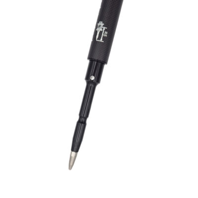 Teleskopisk karbonfiberstang for prisme og GNSS, med snaplås, sirkulær boble og justerbar høyde, tilsvarende Leica GLS51, Evensen AS.