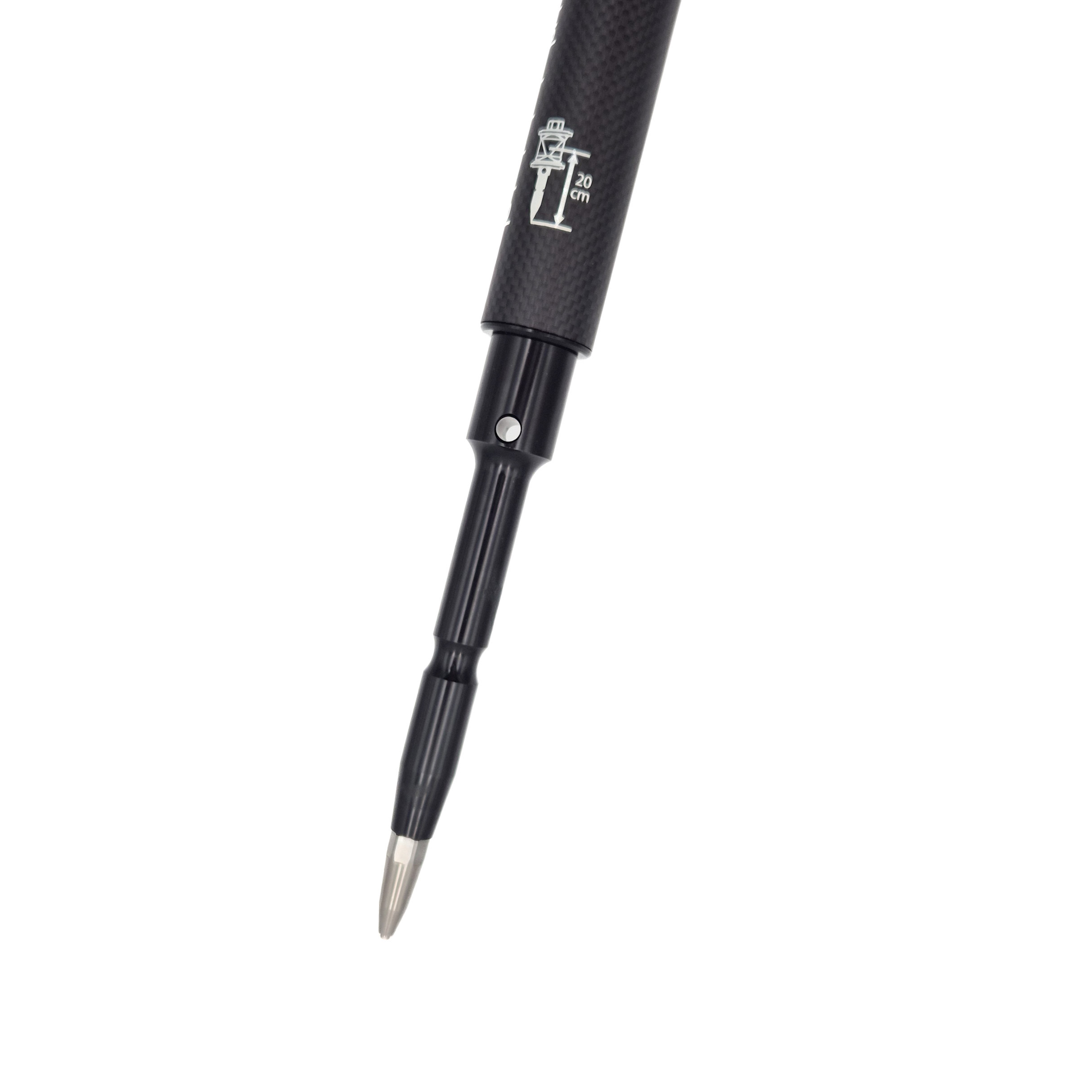 Teleskopisk karbonfiberstang for prisme og GNSS, med snaplås, sirkulær boble og justerbar høyde, tilsvarende Leica GLS51, Evensen AS.