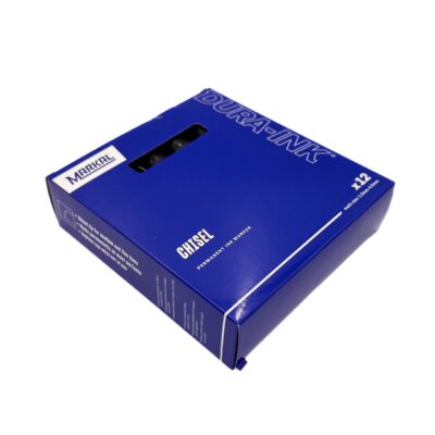 Markal Dura-Ink Chisel 55 12-pakning – permanent merkepenn med meiselformet spiss, vann- og smussbestandig, egnet for metall, tre, plast, papp og glass - Evensen AS