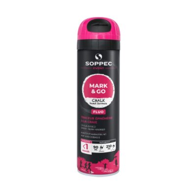 Soppec MARK & GO fluorescerende midlertidig merkespray for bygg, vei og oppmåling