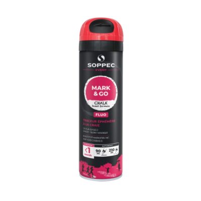Soppec MARK & GO fluorescerende midlertidig merkespray for bygg, vei og oppmåling