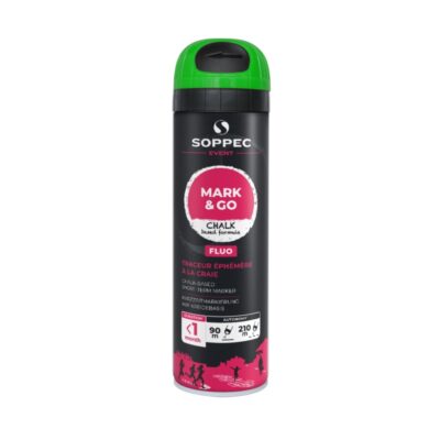 Soppec MARK & GO fluorescerende midlertidig merkespray for bygg, vei og oppmåling