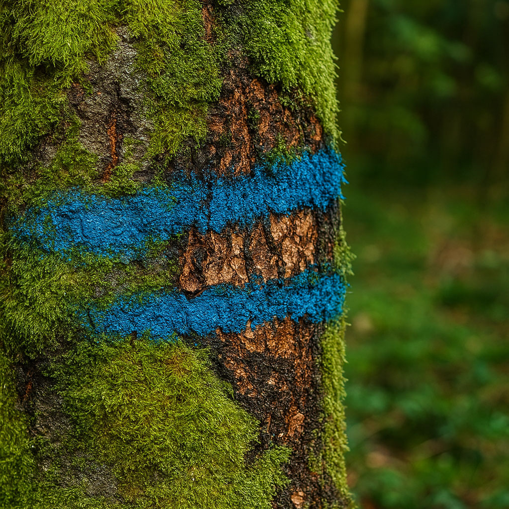 Profesjonell SOPPEC STRONG MARKER merkespray for skogbruk og grensemerking, ikke-fluorescerende og værbestandig.