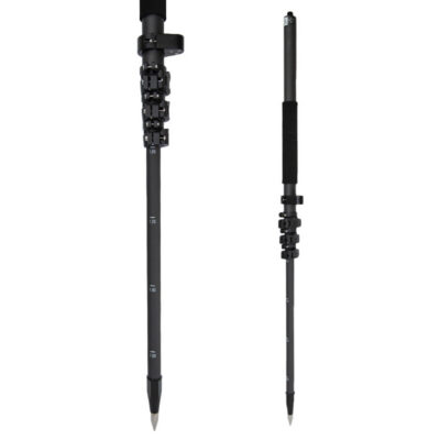 Karbon teleskopstang 69–180 cm med sirkulær libelle og 5/8 gjenge, ultralett 540 g