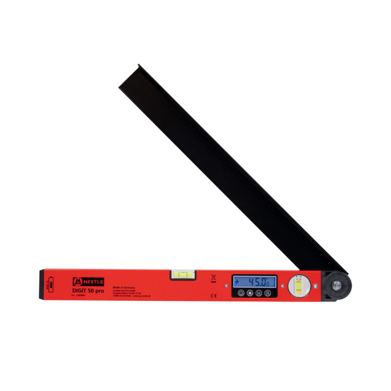 NESTLE DIGIT 50 pro digital vinkelmåler og helningsmåler med LCD-display og CNC-frest aluminium.