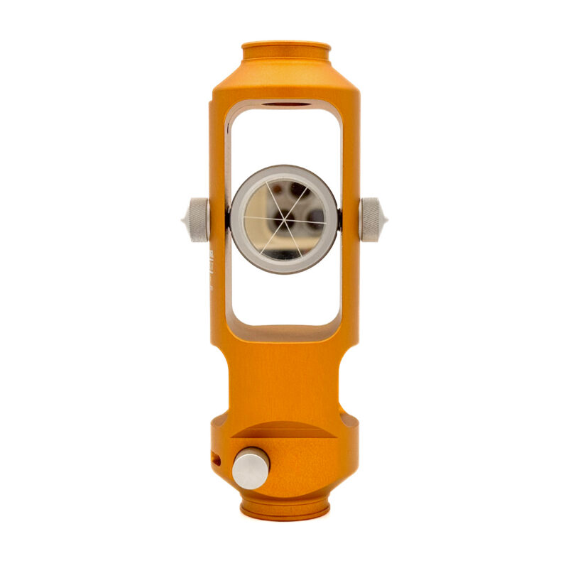 Bohnenstingl HIP miniprisme med Leica hurtigkobling og oransje aluminiumshus for presis totalstasjonsmåling