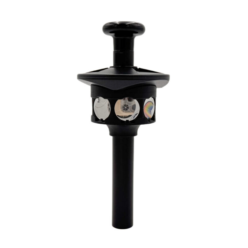 Trimble 360° RTS robotprisme med høydeadapter og integrert libelle for totalstasjon og staking.