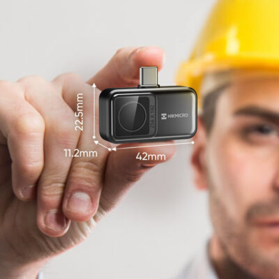 HIKMICRO Mini2 V2 termografikamera koblet til smarttelefon for profesjonell varmeinspeksjon