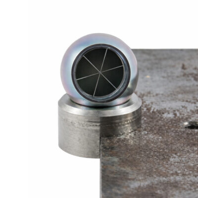 Bohnenstingl magnetbase i rustfritt stål med kraftig magnet for kuleprisme Ø38,1 mm – kantfeste for landmåling.