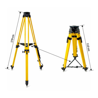 Glassfiberstativ Heavy Duty med klemme- og skrulås for totalstasjon og GNSS