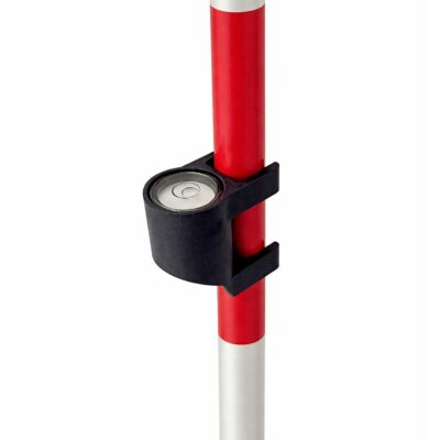 Stanglibelle med klipsfeste montert på miniprismestang 12 mm