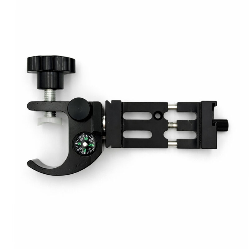 Mobilbrakett for GNSS- og prismestang med klemme for telefon 60–90 mm