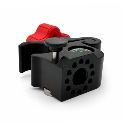 Stangholder med integrert kompass og dobbel C-klemme for GNSS- og prismestenger