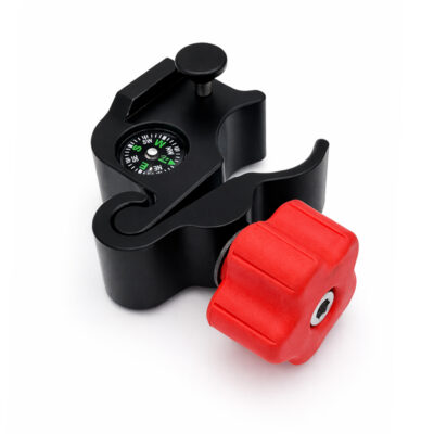 Stangholder med integrert kompass og dobbel C-klemme for GNSS- og prismestenger