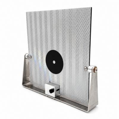 Sikteplate for tunnel og borrigg 200x200 mm med QL hurtigfeste og Leica-kompatibelt senter.