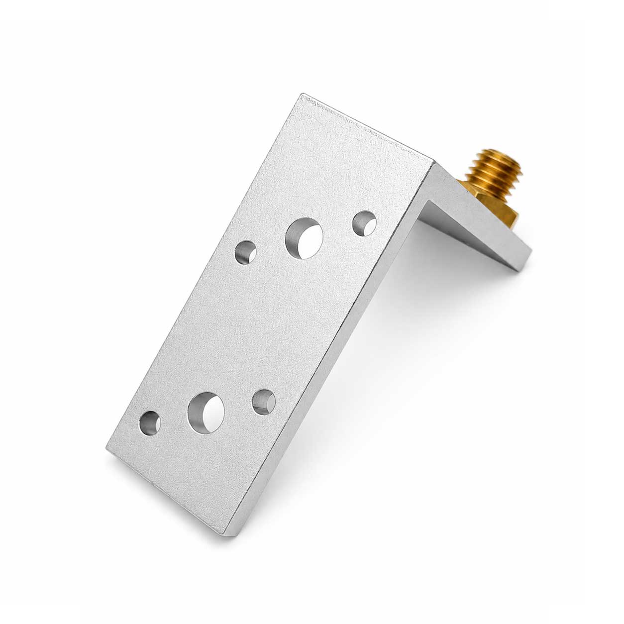 Likebeint prismebrakett i aluminium med 5/8 tommer gjengetopp og låsemutter for prismemontering.